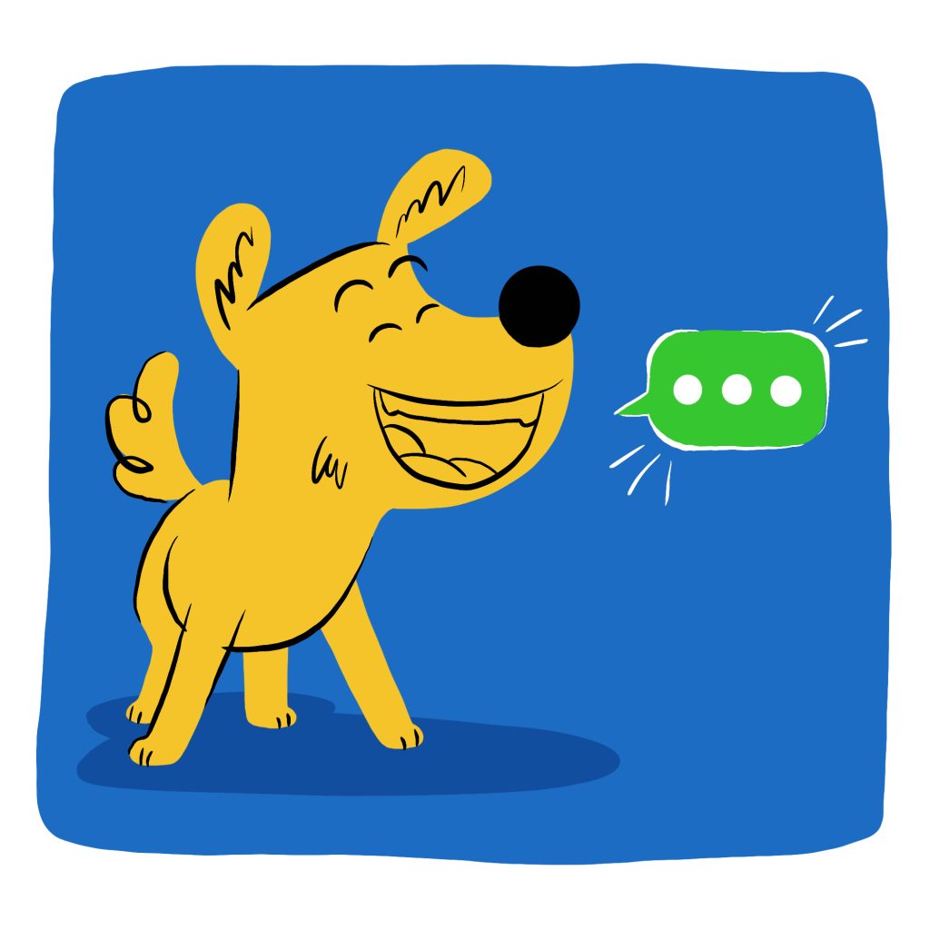 Cartoon of dog barking